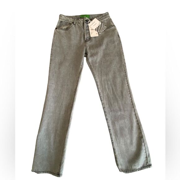 Free People Sandrine Rose The Virgin Label button up jeans silver grey size 24 - Picture 9 of 11